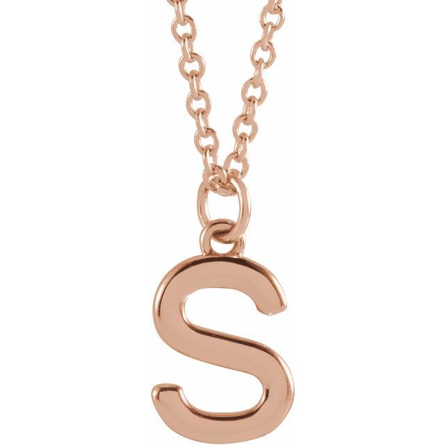 14K Initial Dangle Necklace