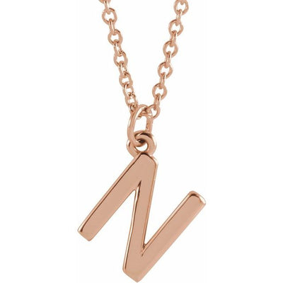 14K Initial Dangle Necklace