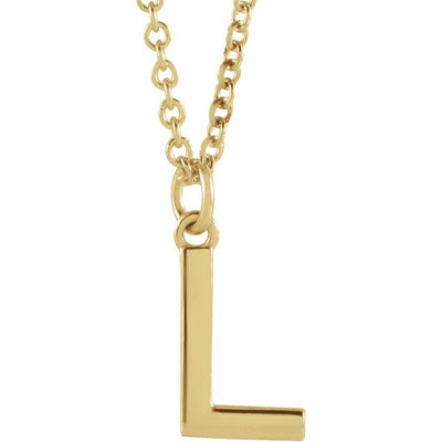 14K Initial Dangle Necklace