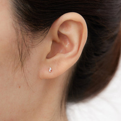 Devon | Baguette Duo White Sapphire Stud