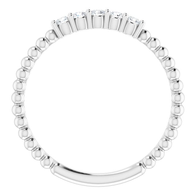 14K 1/6 CTW Diamond Bead Ring