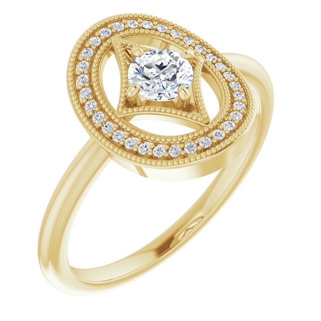 14K 1/3 CTW Natural Diamond Halo-Style Ring