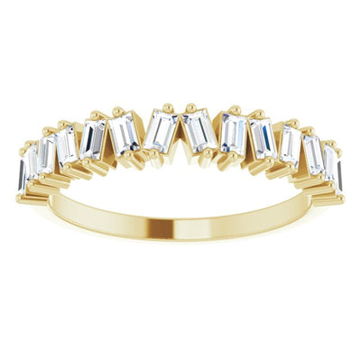 14KY 7/8 CTW Diamond Scattered Baguette Ring