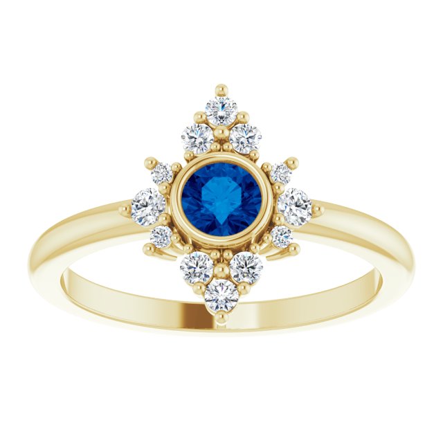14KY Gemstone & 1/5 CTW Diamond Halo-Style Ring