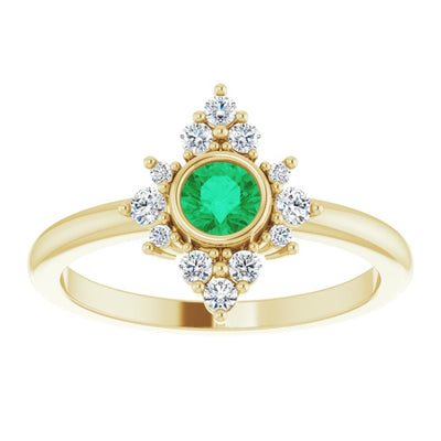 14KY Gemstone & 1/5 CTW Diamond Halo-Style Ring