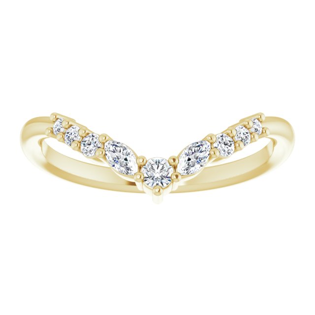 14KY 1/5 CTW Lab Grown Diamond Contour Band