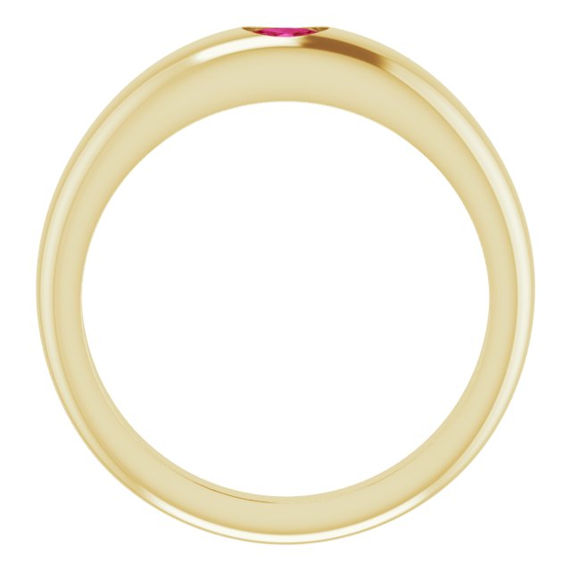 14KY Gemstone Petite Dome Ring