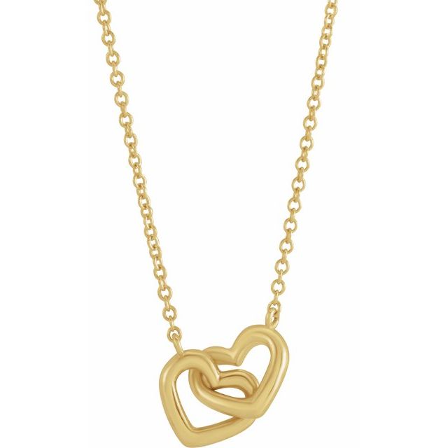 14KY Interlocking Hearts Necklace