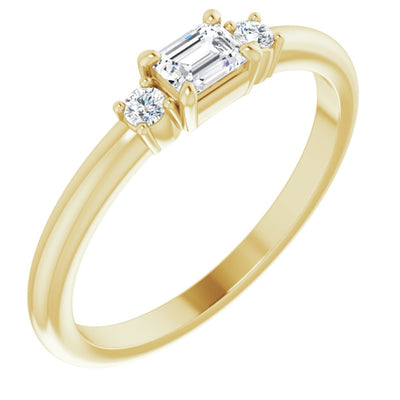 14K 1/3 CTW Emerald Natural Diamond Ring