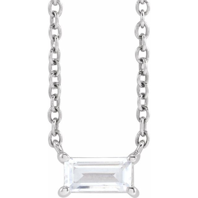 14K 1/3 CTW Lab Grown Diamond Baguette Necklace