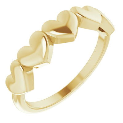 14KY Connected Hearts Ring