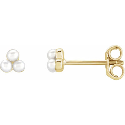 14K Freshwater Pearl Cluster Stud