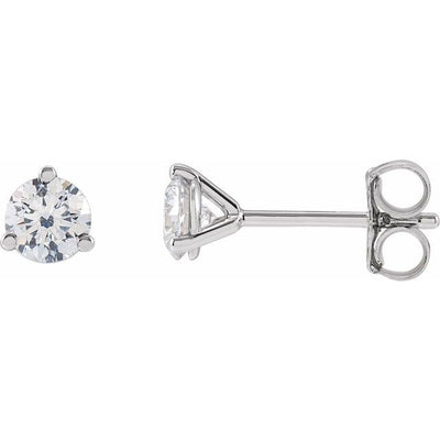 14K Lab Grown Diamond 3-Prong Martini Studs
