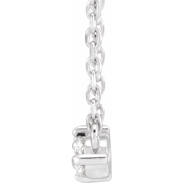 14K 1/5 CTW Natural Diamond Three Stone Necklace