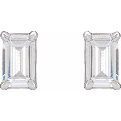 14K 3/4 CTW Lab Grown Diamond Emerald-Cut Studs