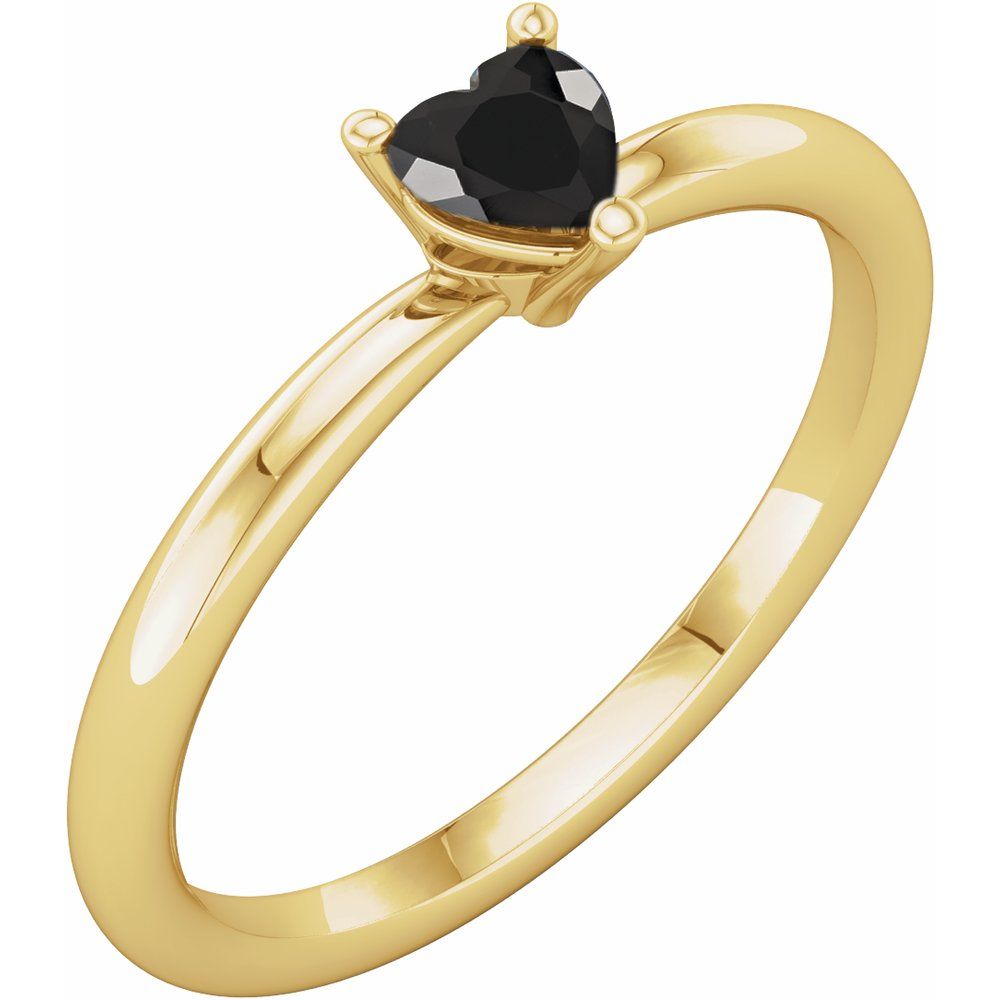 14K Gemstone Solitaire Heart Ring
