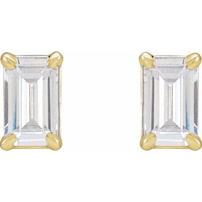 14K 3/4 CTW Lab Grown Diamond Emerald-Cut Studs