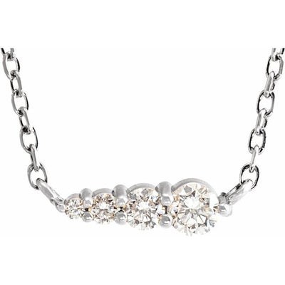 14K 1/10 CTW Natural Diamond Graduated Necklace