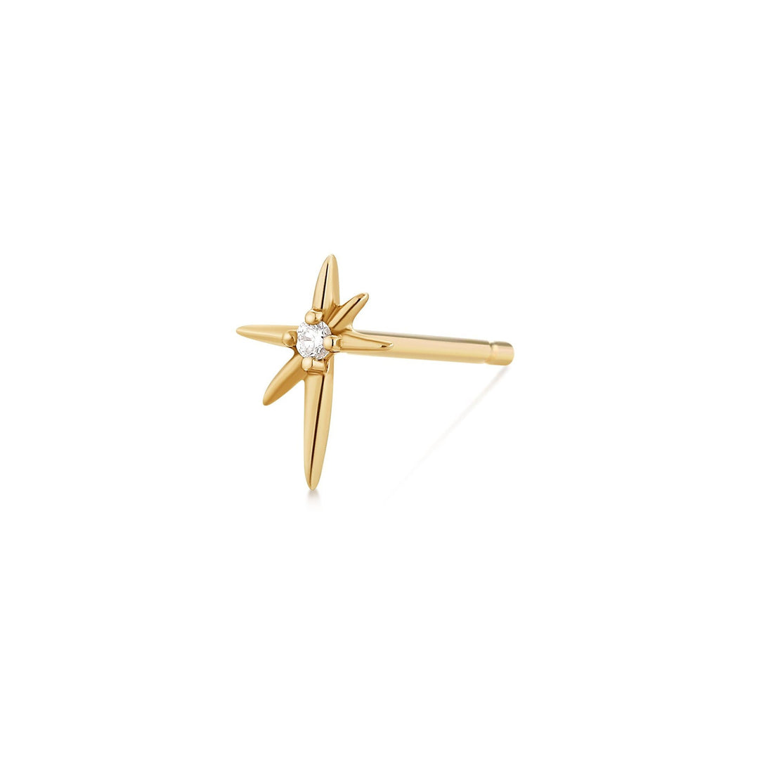 14K Diamond Starburst Stud