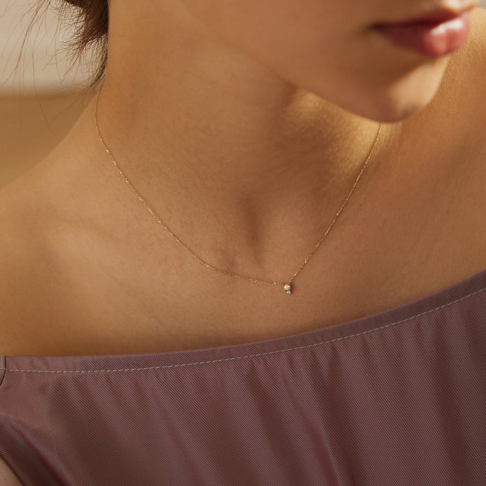 Talia White Pearl & White Sapphire Necklace