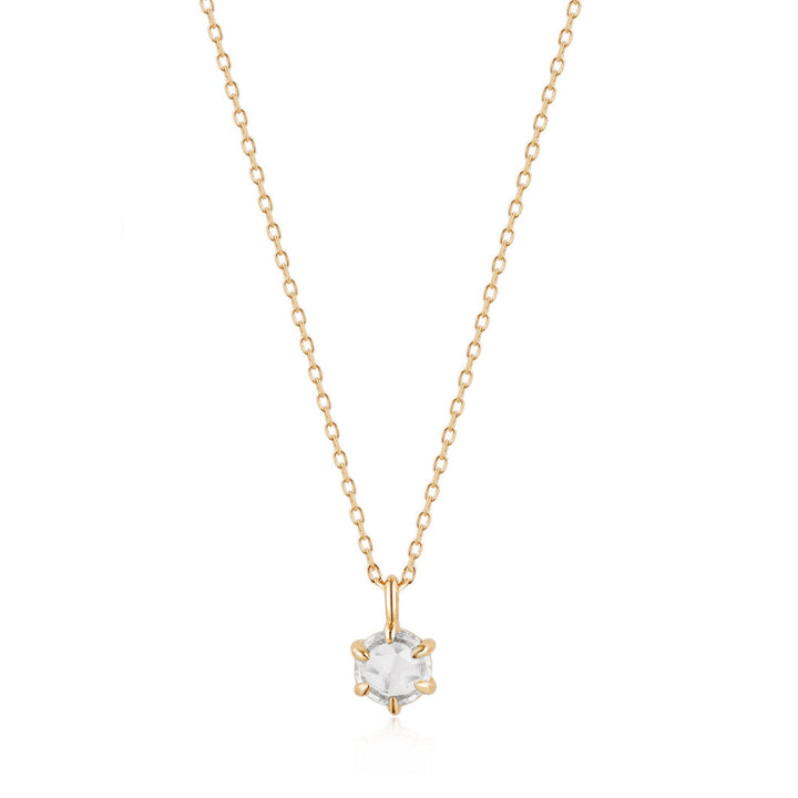 Marilyn Rose-Cut White Sapphire Solitaire Necklace
