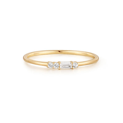 Selena | Baguette And Round White Sapphire Ring