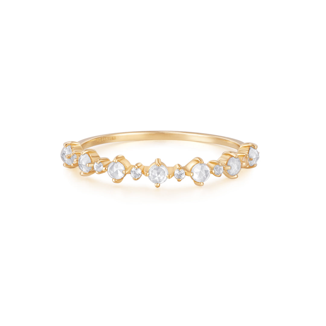 Margaret | Rose Cut White Sapphire Band Ring