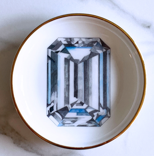 Emerald Cut Diamond Ring Dish