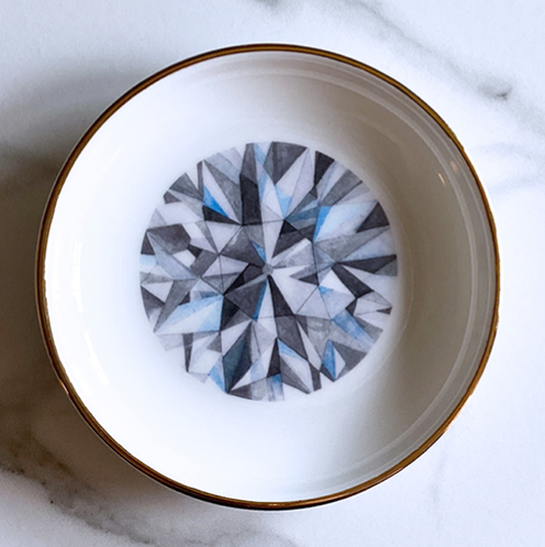 Round Brilliant Cut Diamond Ring Dish