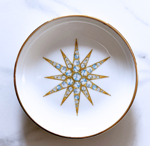 Victorian Star Porcelain Ring Dish