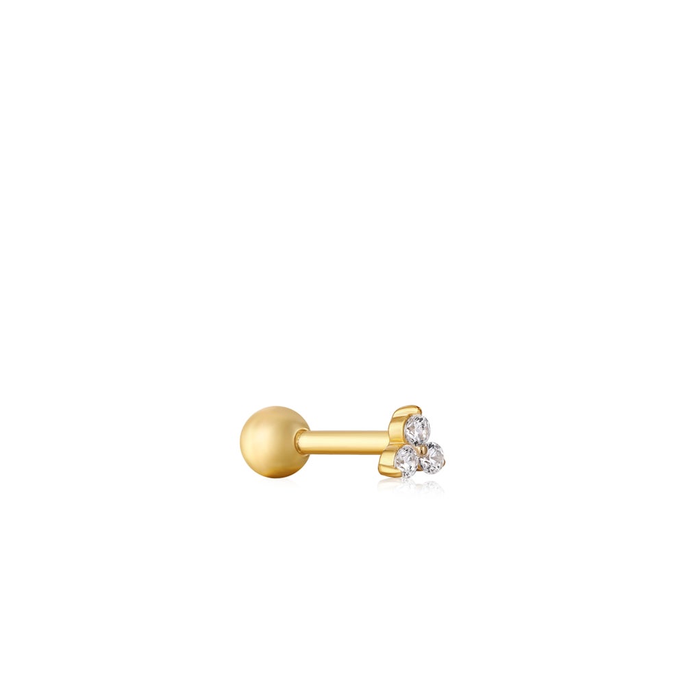 Gold Trio Sparkle Barbell Stud