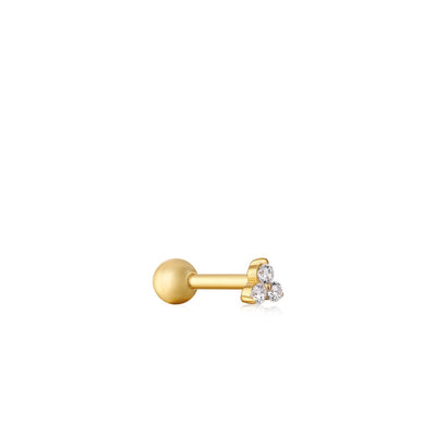Gold Trio Sparkle Barbell Stud