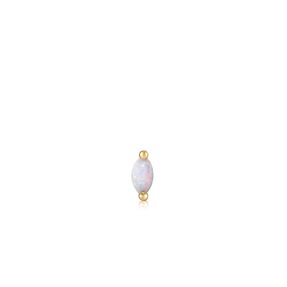 Gold Opal Marquise Barbell Stud