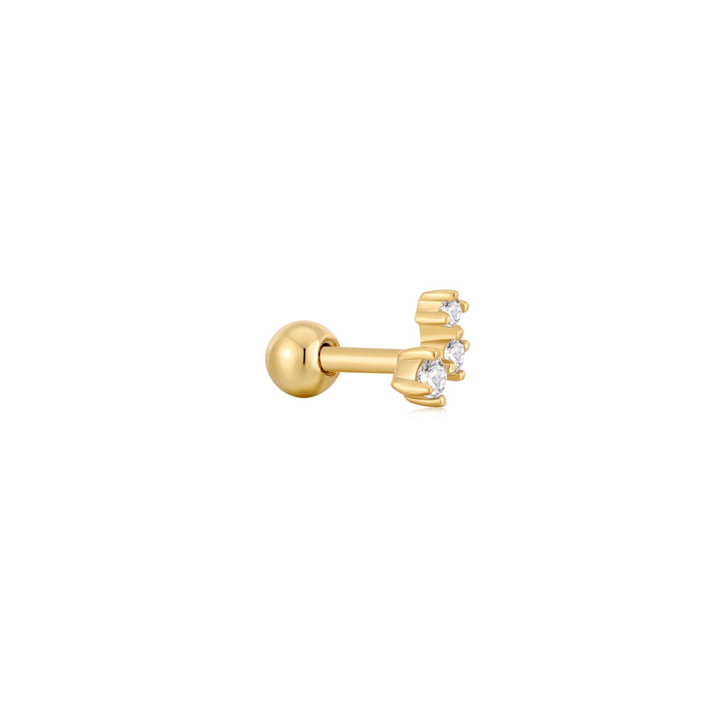 Gold Sparkle Galaxy Barbell Stud