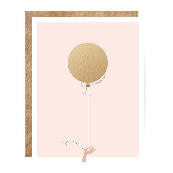 Pink & Gold Balloon Scratch-Off Card
