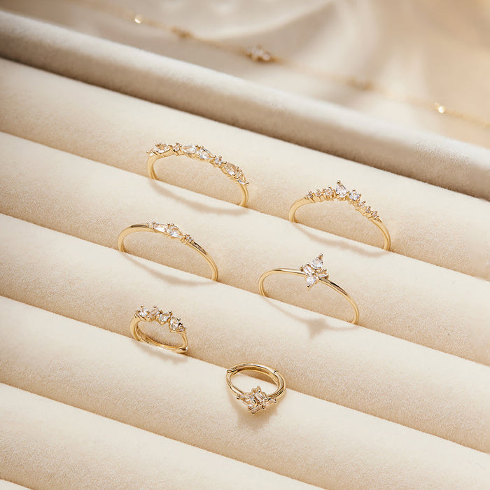 Aurora Pear & Baguette White Sapphire Ring.
