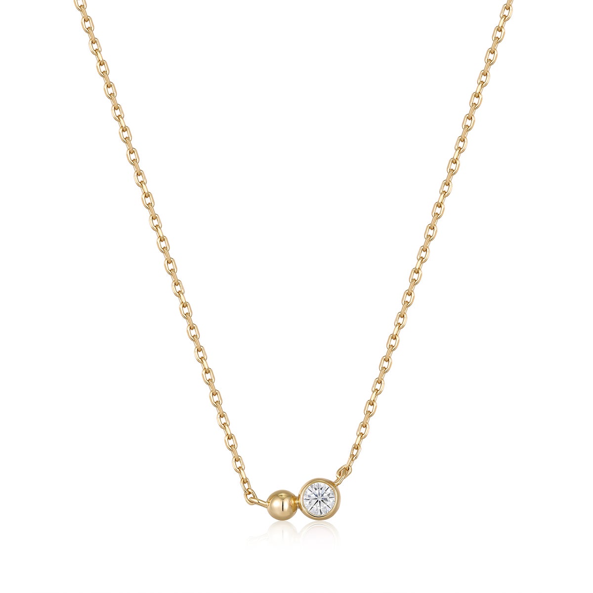 Gold Orb Sparkle Pendant Necklace