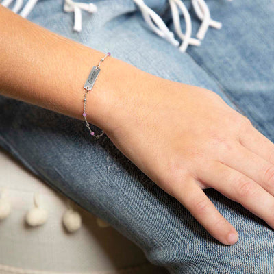 Dainty Enamel Bead ID Bracelet