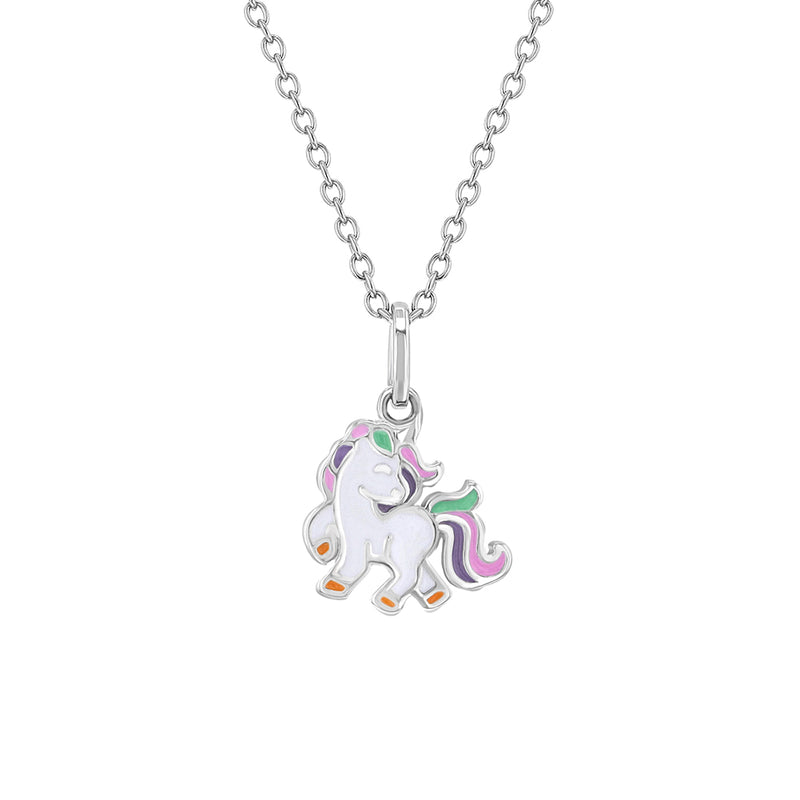 Fancy Unicorn Enamel Necklace