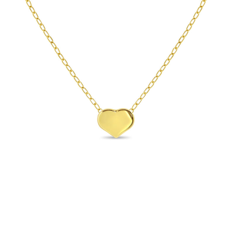 14K Tiny Puffed Heart Necklace