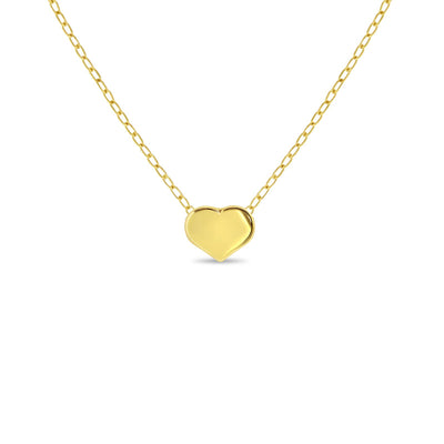 14KY Tiny Puffed Heart Necklace